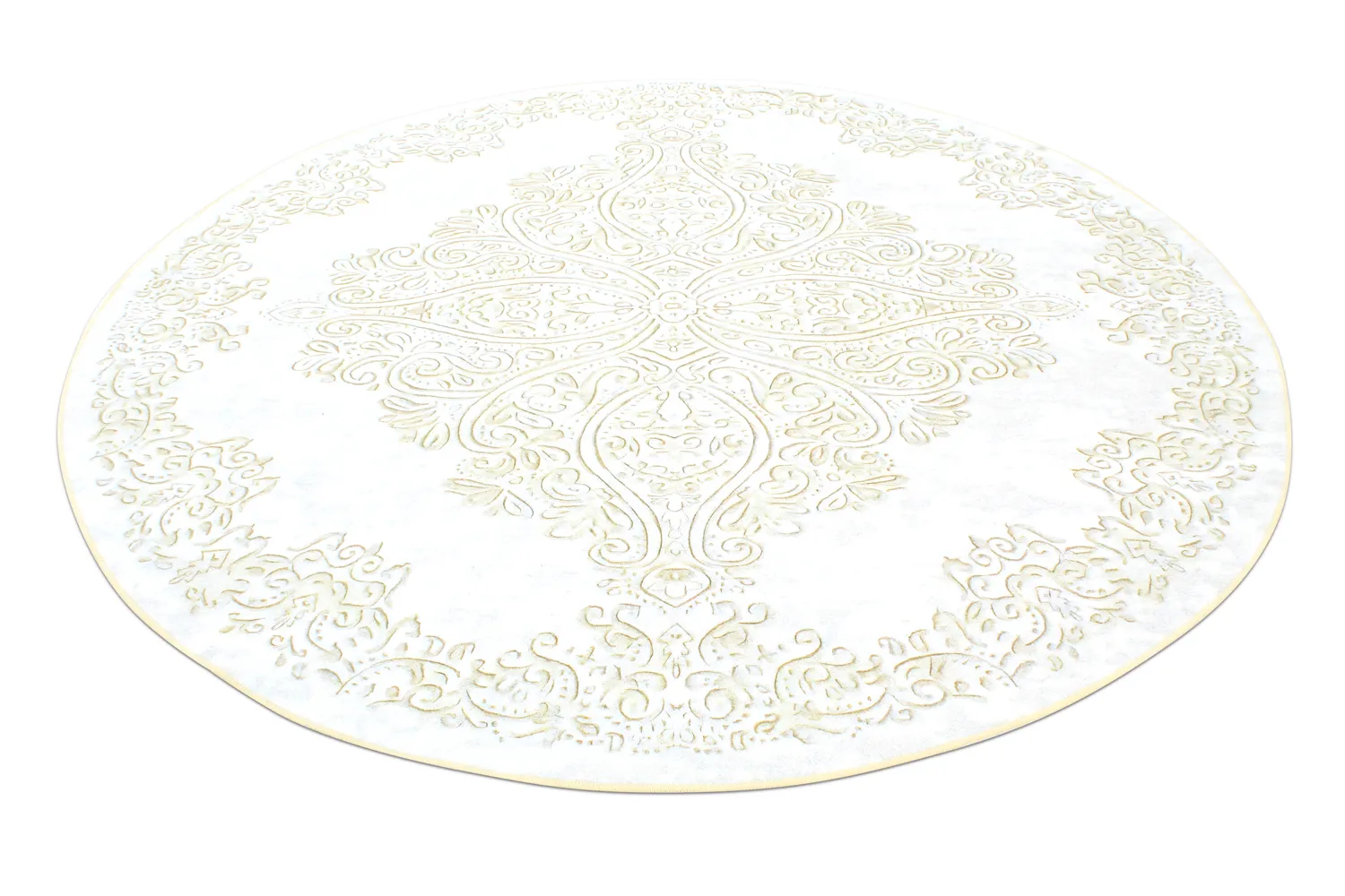 Rund Teppich - Valenza (weiß/beige)