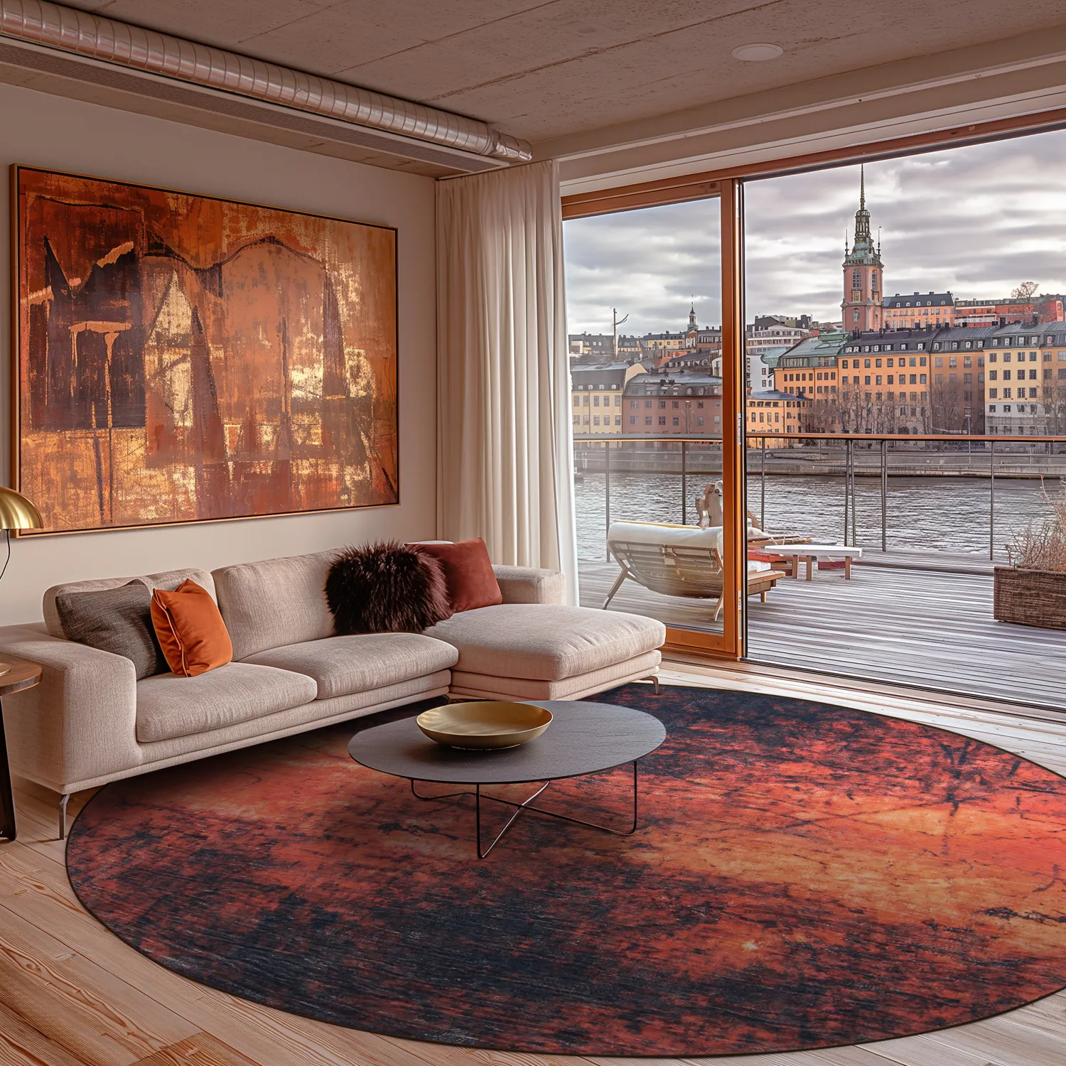 Rund Teppich - Wells (orange)