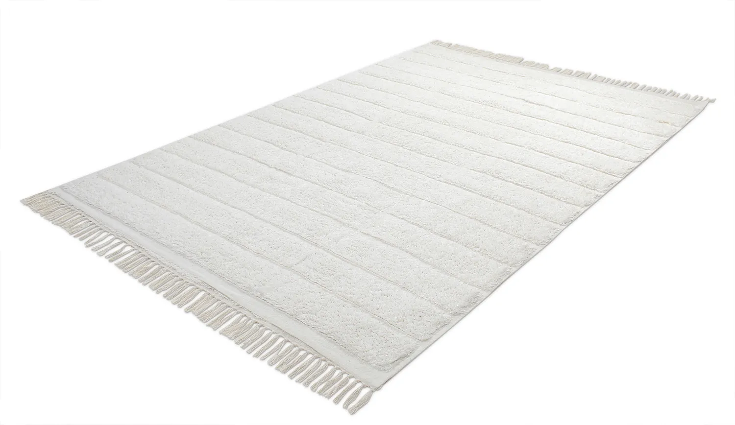 Tapis à poils longs - Willow Natural Cotton Shaggy (blanc cassé)