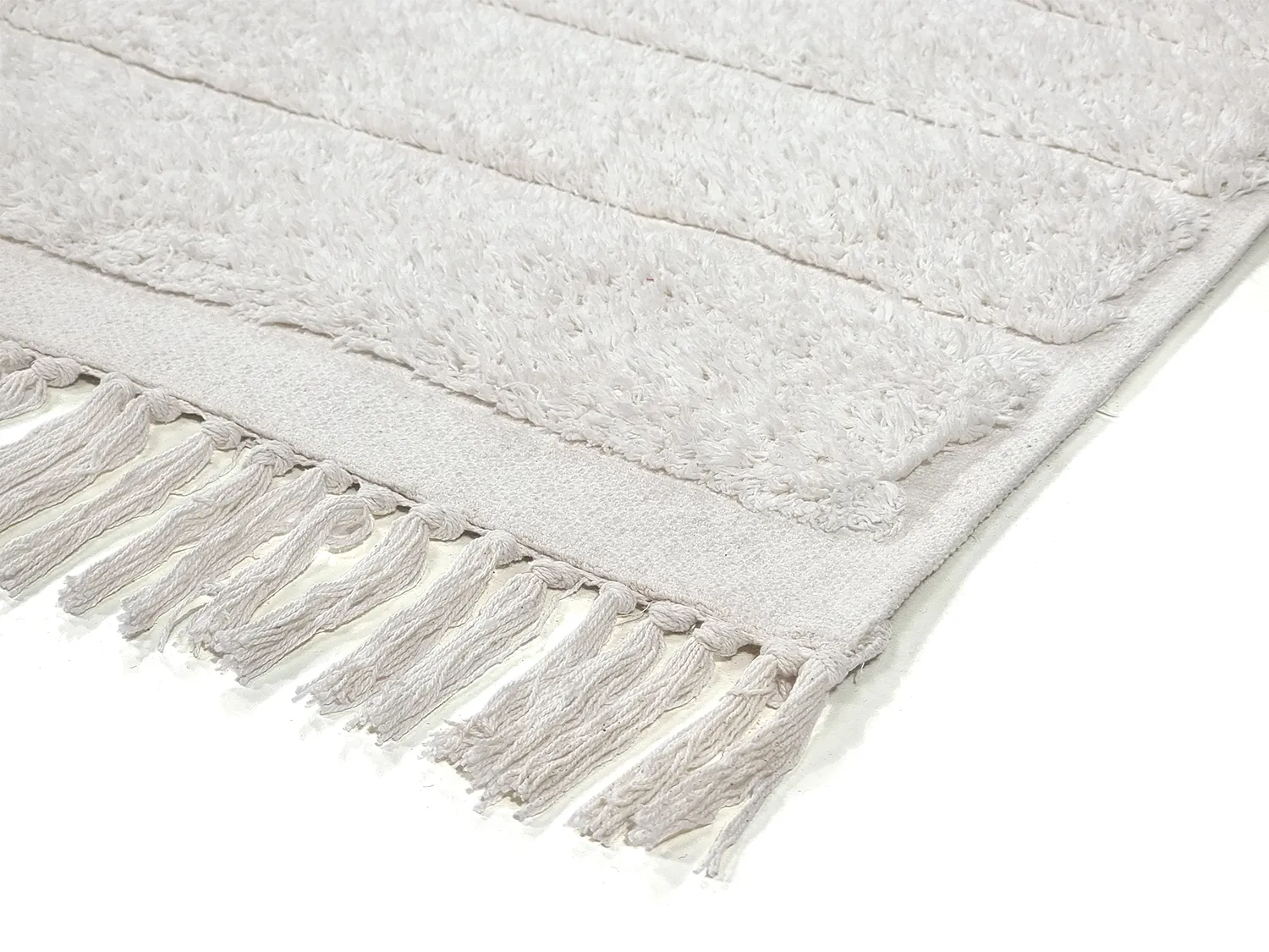 Tapis à poils longs - Willow Natural Cotton Shaggy (blanc cassé)