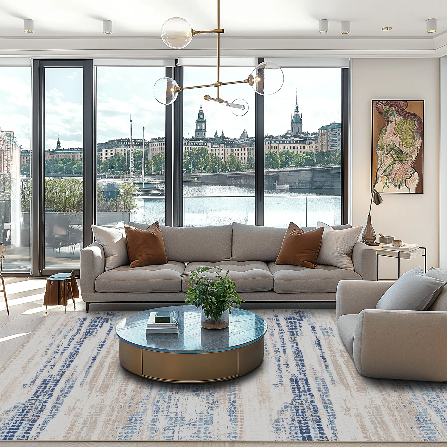 Wilton-Teppich - Yafran (blau)