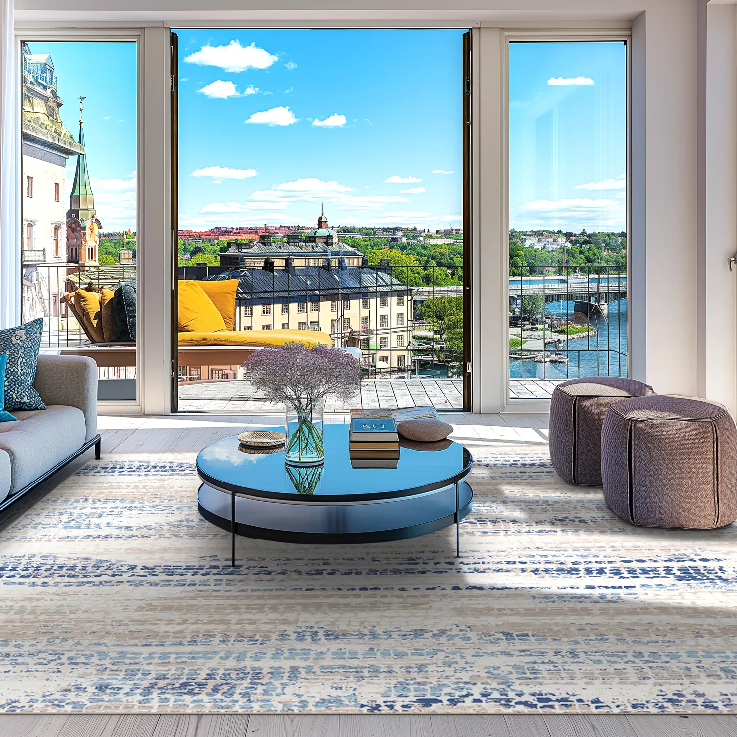 Wilton-Teppich - Yafran (blau)