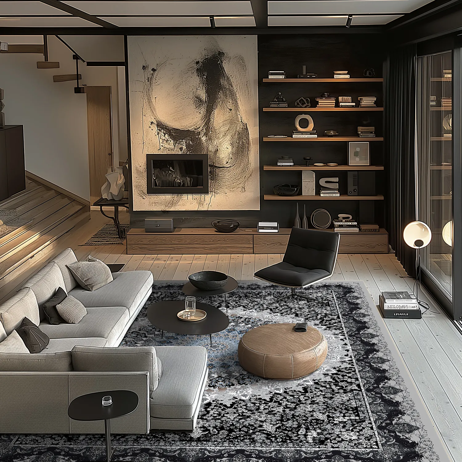 Wilton-Teppich - Yelda (schwarz/bunt)