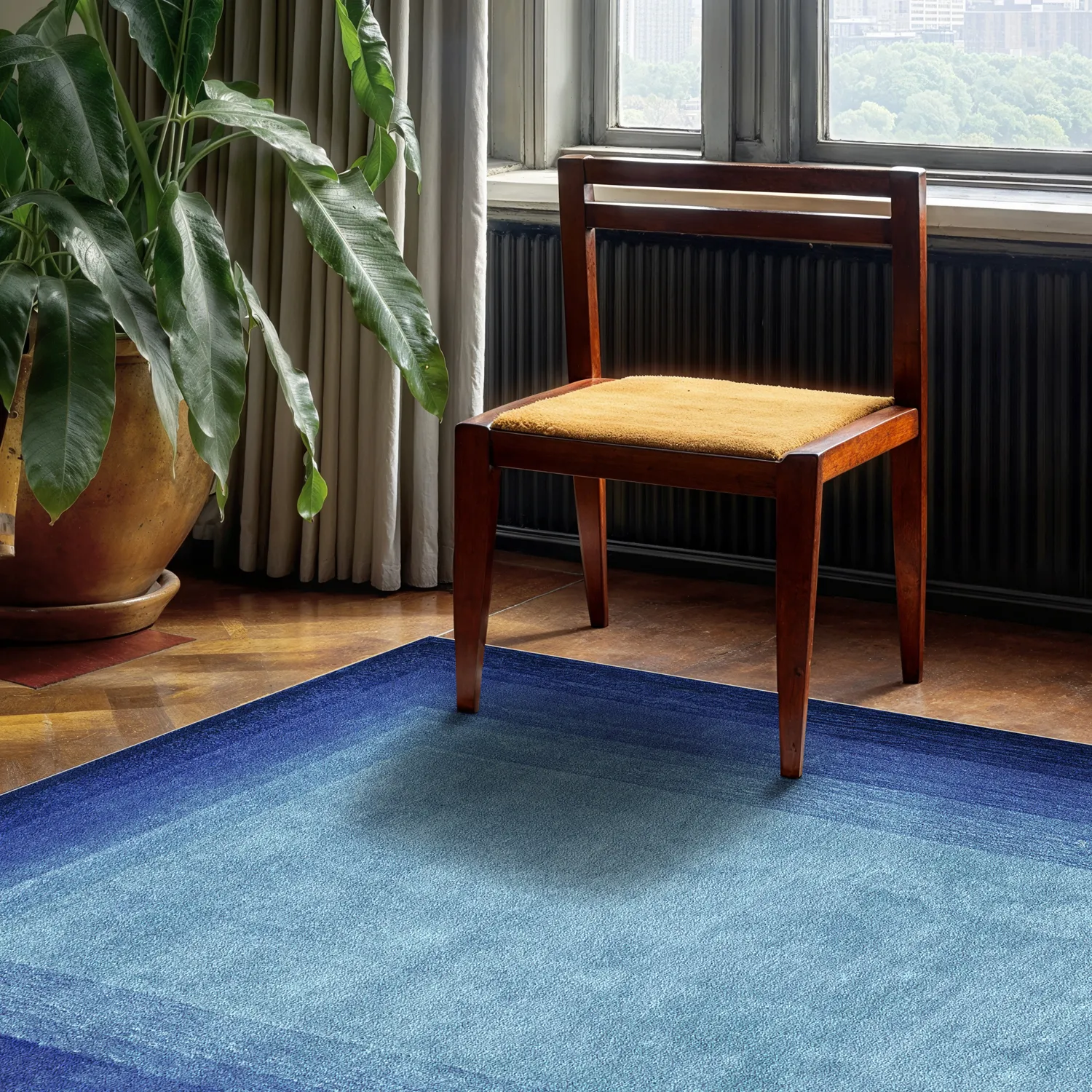 Wilton-Teppich - Zina (blau)