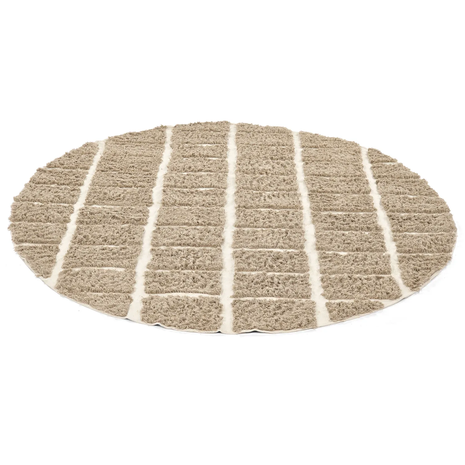 Rund Teppich - Zola Natural Cotton Shaggy (beige)