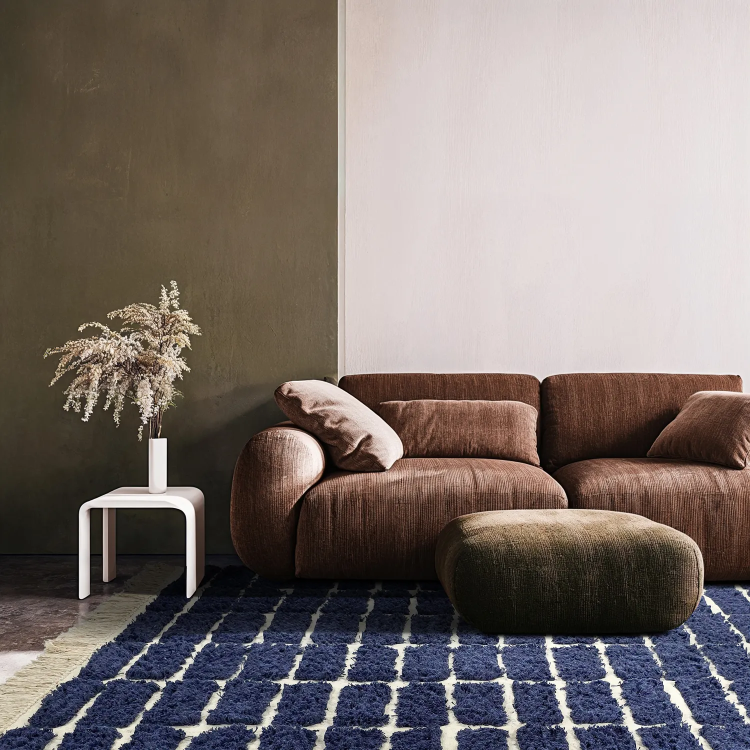 Hochflorteppiche - Zola Natural Cotton Shaggy (blau)