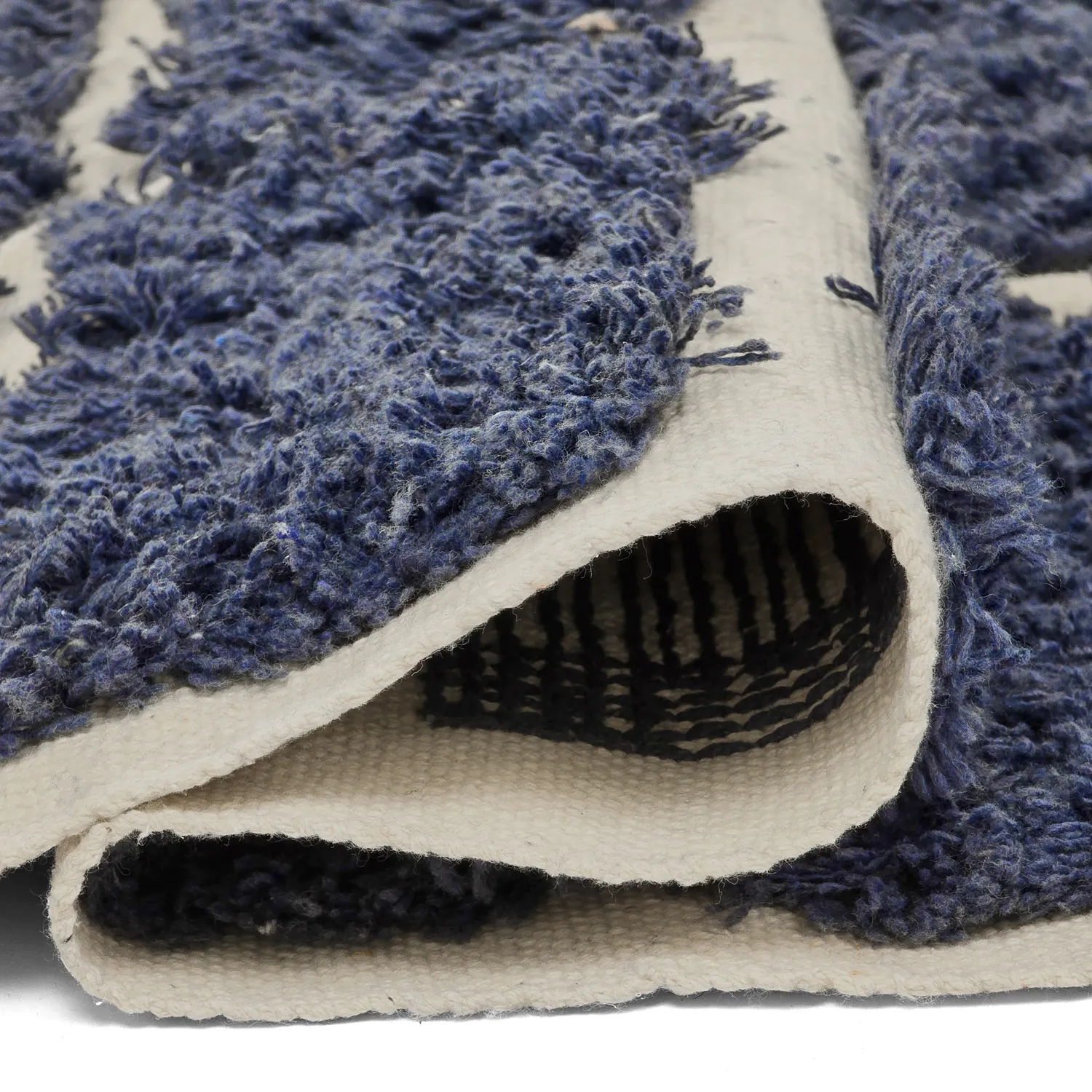 Hochflorteppiche - Zola Natural Cotton Shaggy (blau)