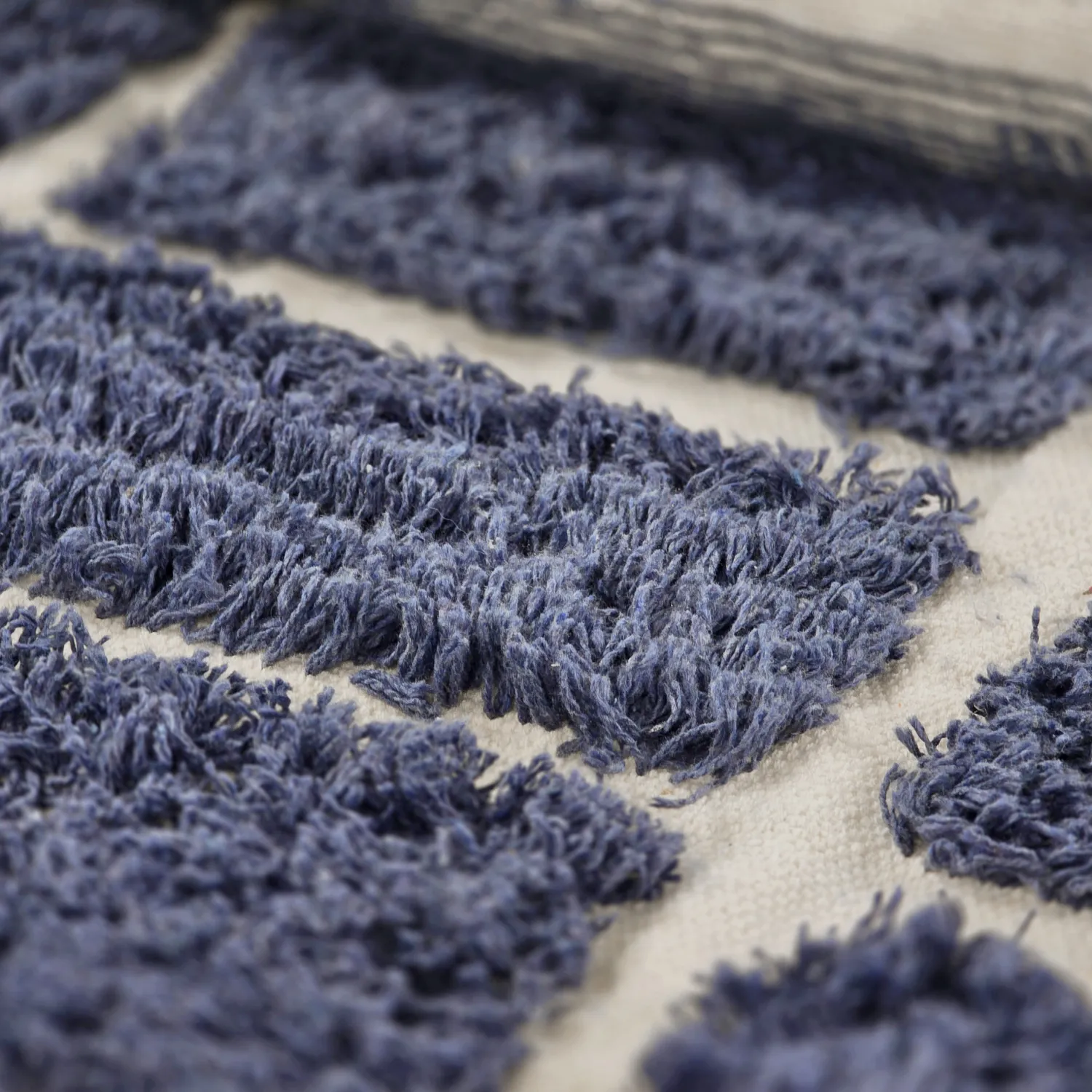 Hochflorteppiche - Zola Natural Cotton Shaggy (blau)