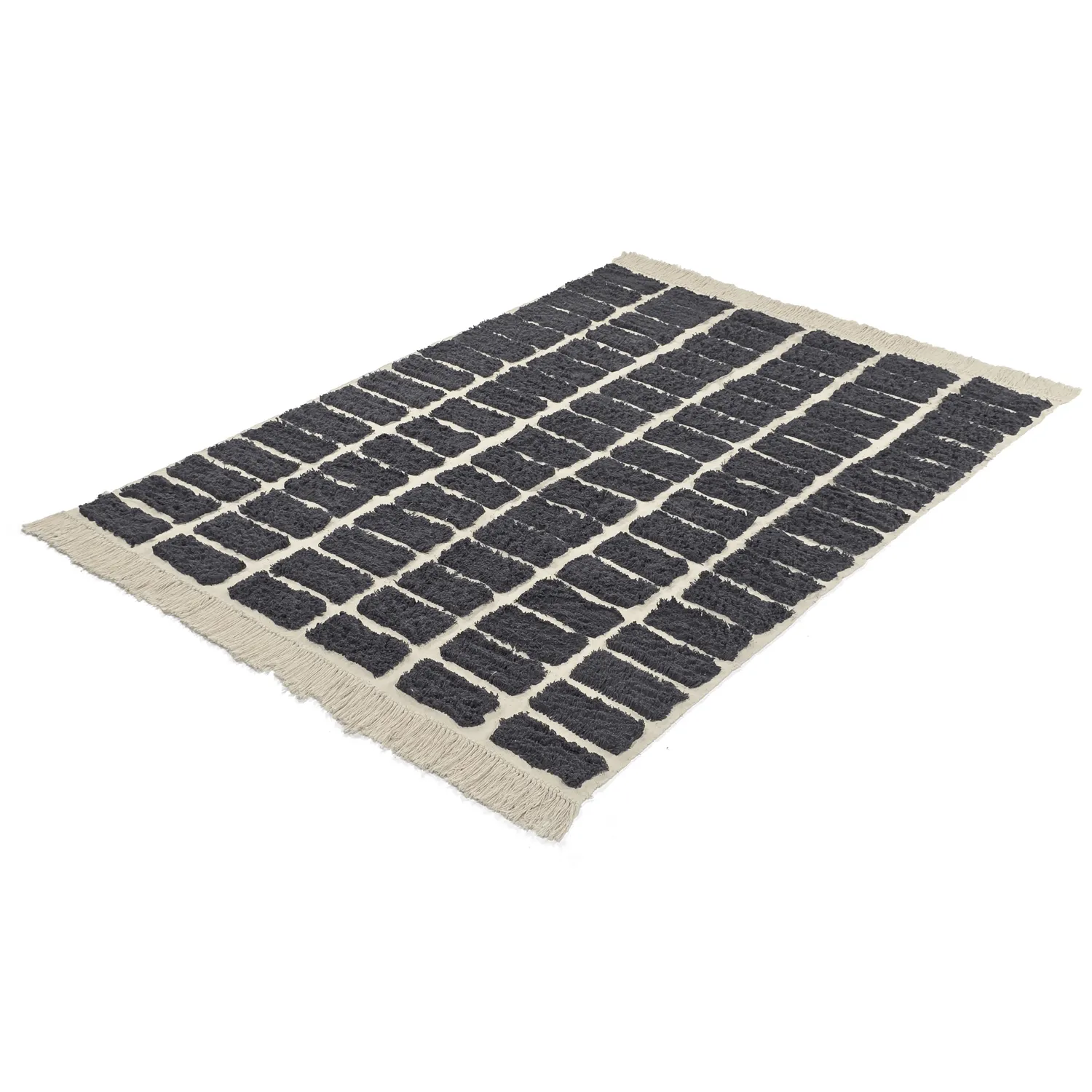 Hochflorteppiche - Zola Natural Cotton Shaggy (dunkelgrau)