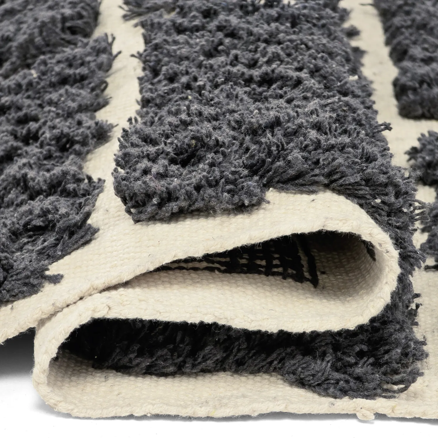 Hochflorteppiche - Zola Natural Cotton Shaggy (dunkelgrau)