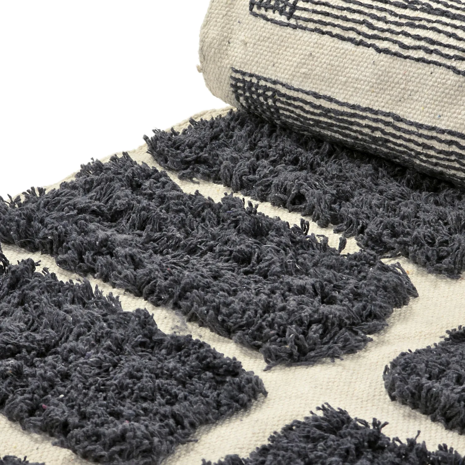 Hochflorteppiche - Zola Natural Cotton Shaggy (dunkelgrau)