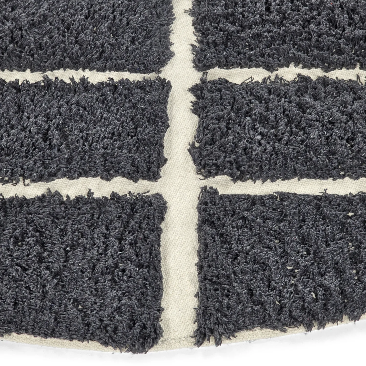 Tapis rond - Zola Natural Cotton Shaggy (gris foncé)