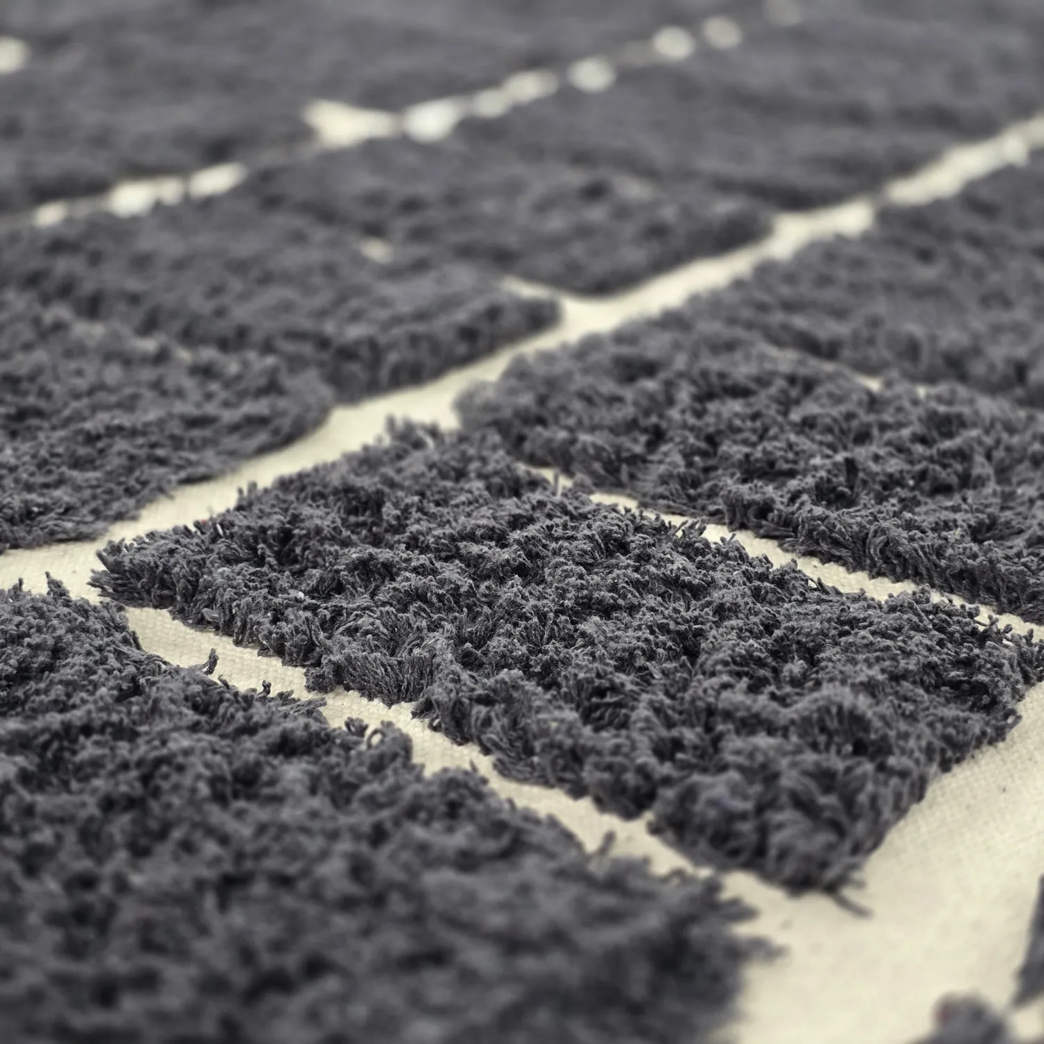 Tapis rond - Zola Natural Cotton Shaggy (gris foncé)