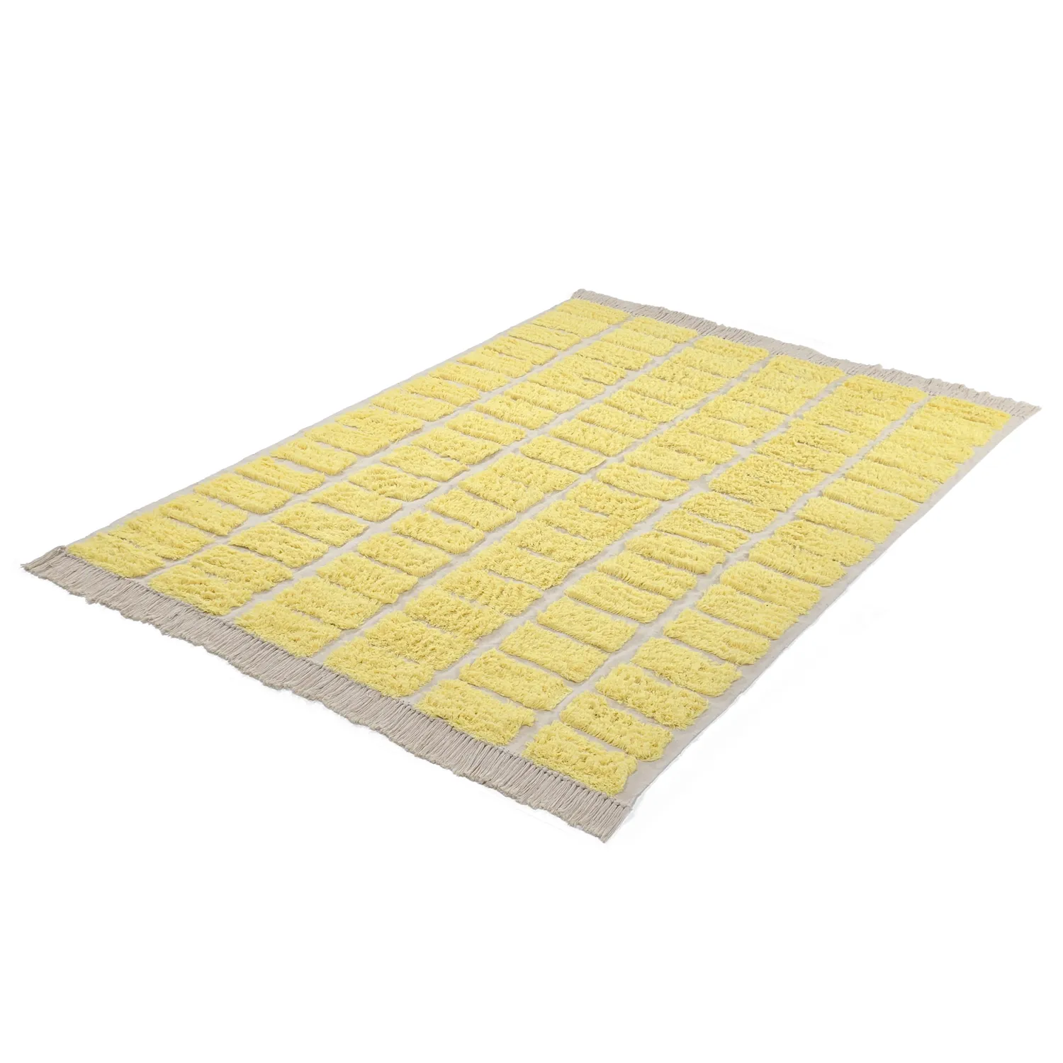 Tapis à poils longs - Zola Natural Cotton Shaggy (jaune)
