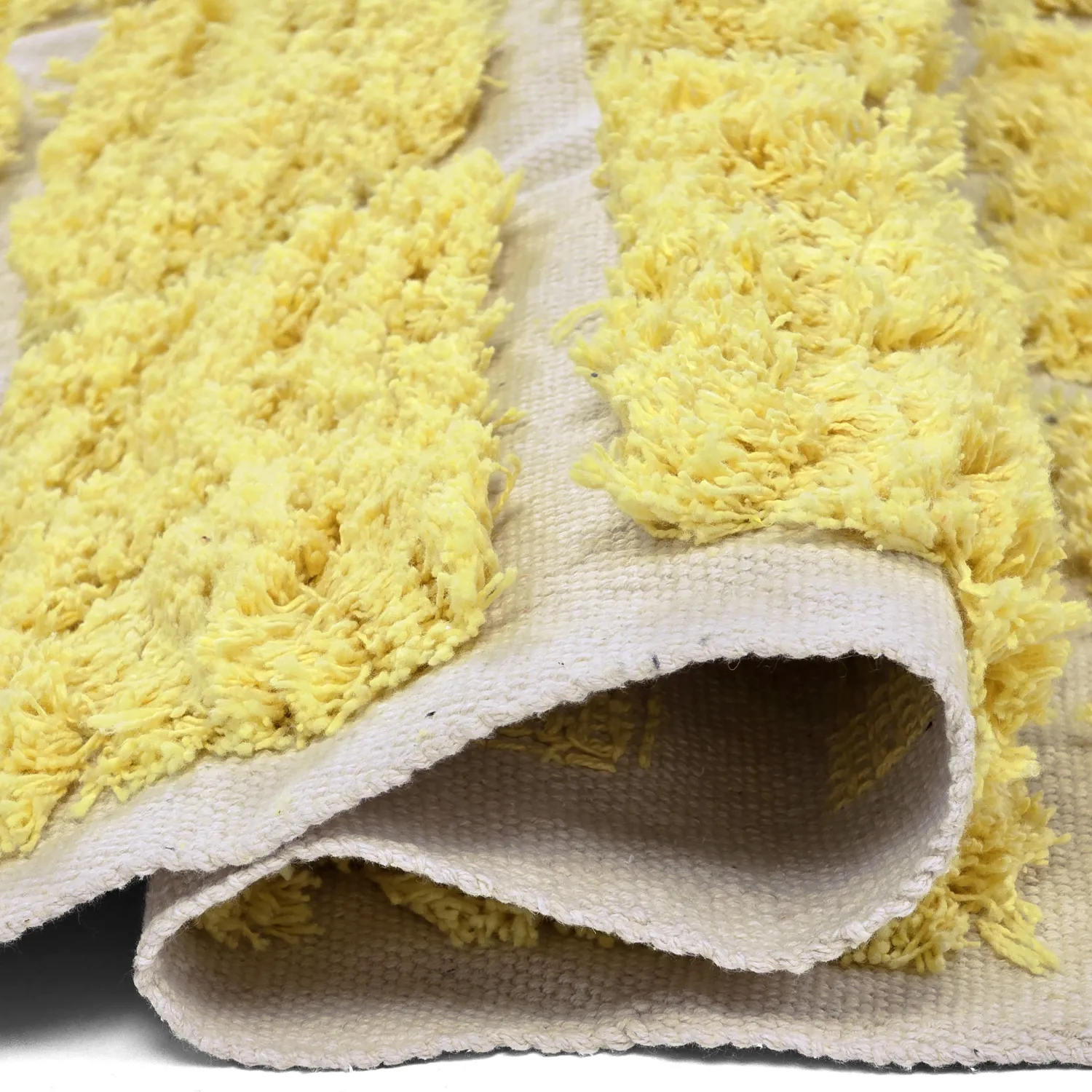 Tapis à poils longs - Zola Natural Cotton Shaggy (jaune)