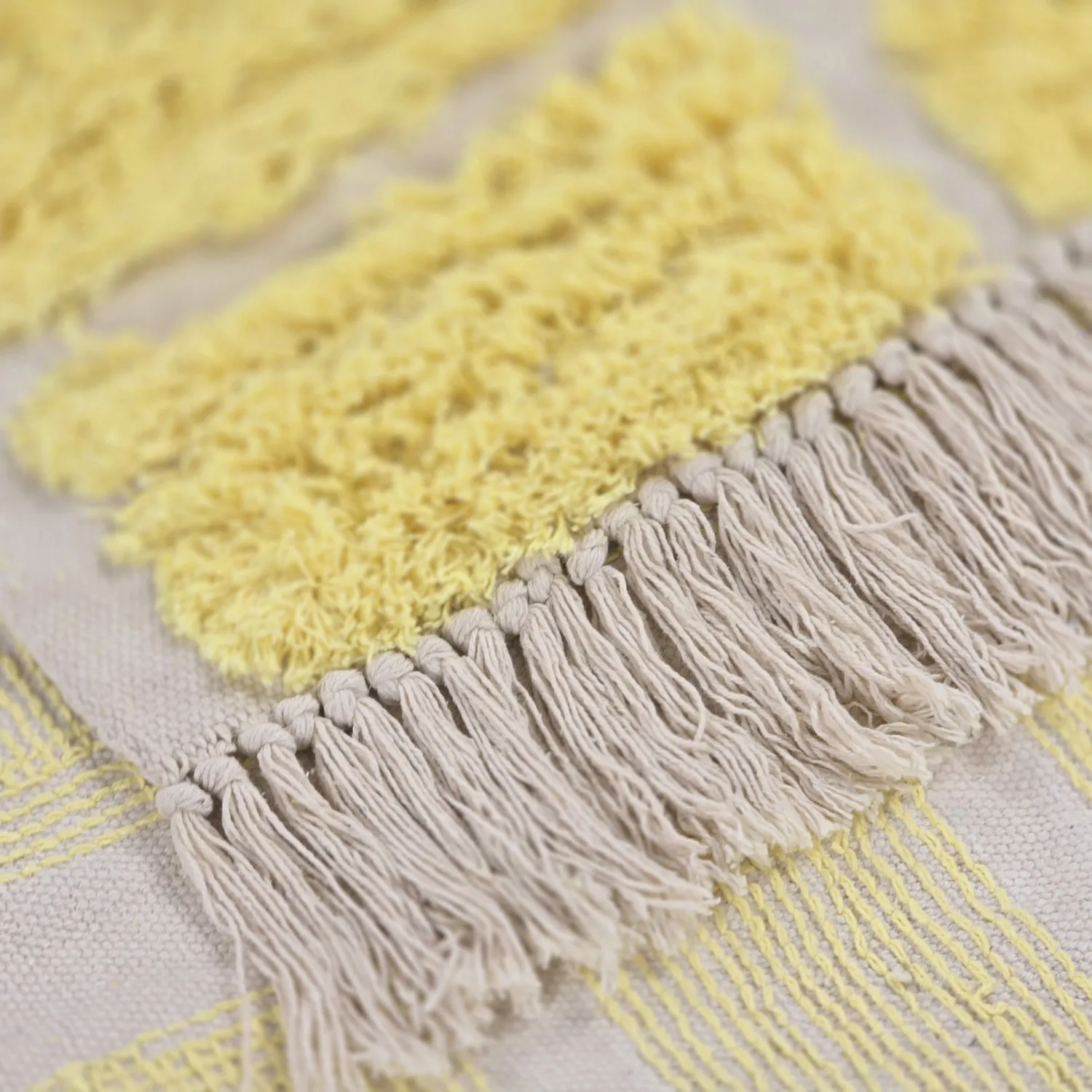 Tapis à poils longs - Zola Natural Cotton Shaggy (jaune)