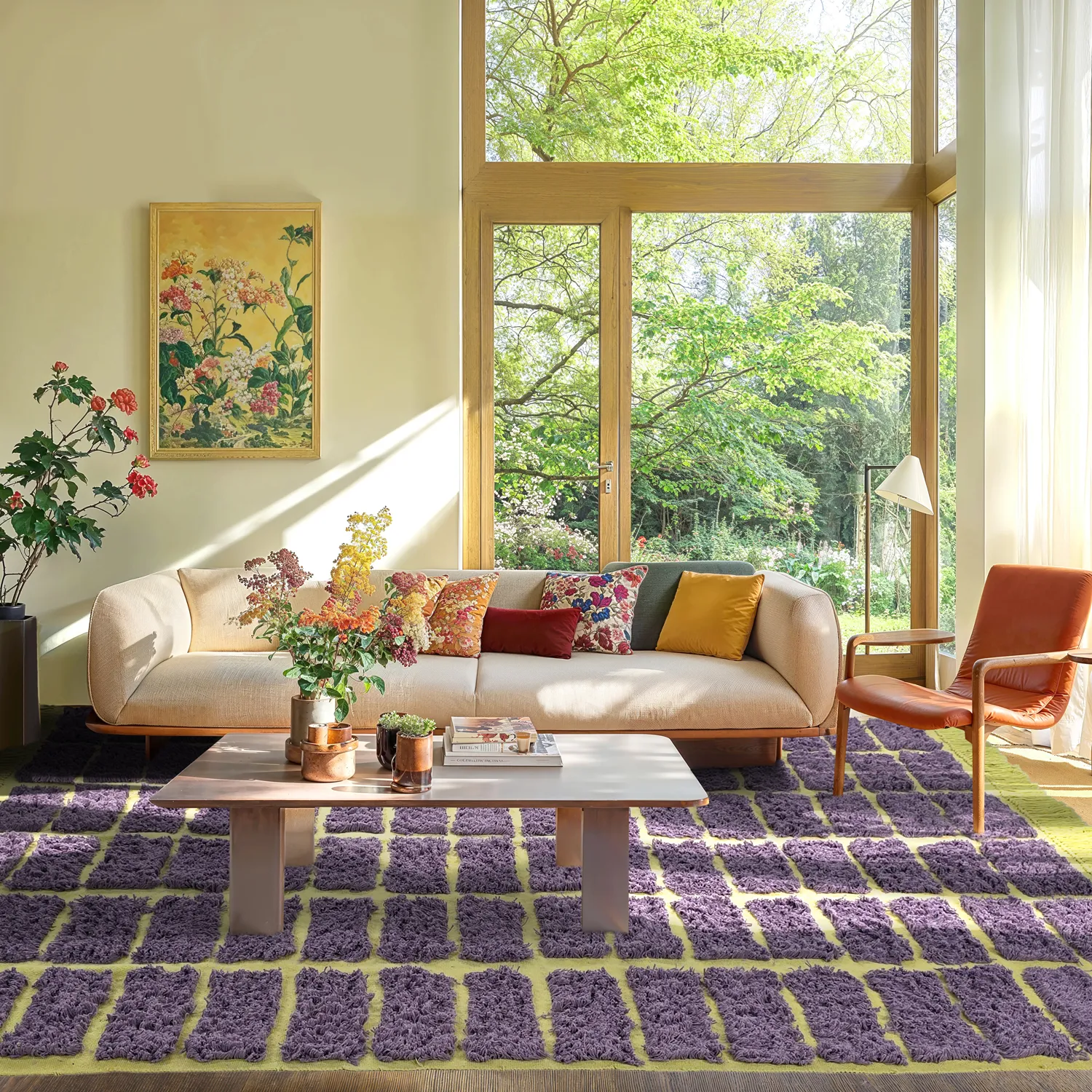 Hochflorteppiche - Zola Natural Cotton Shaggy (lila)