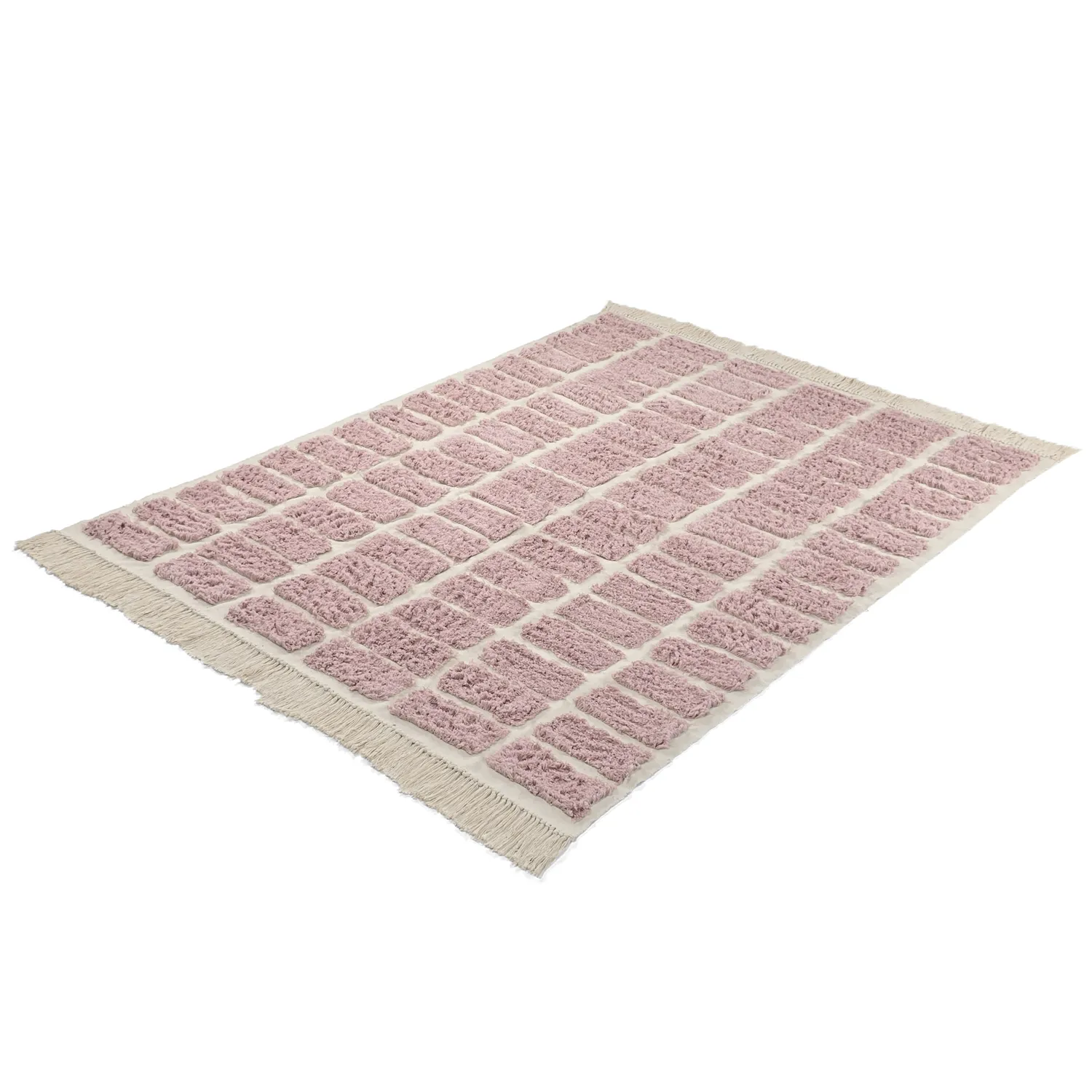 Hochflorteppiche - Zola Natural Cotton Shaggy (rosa)