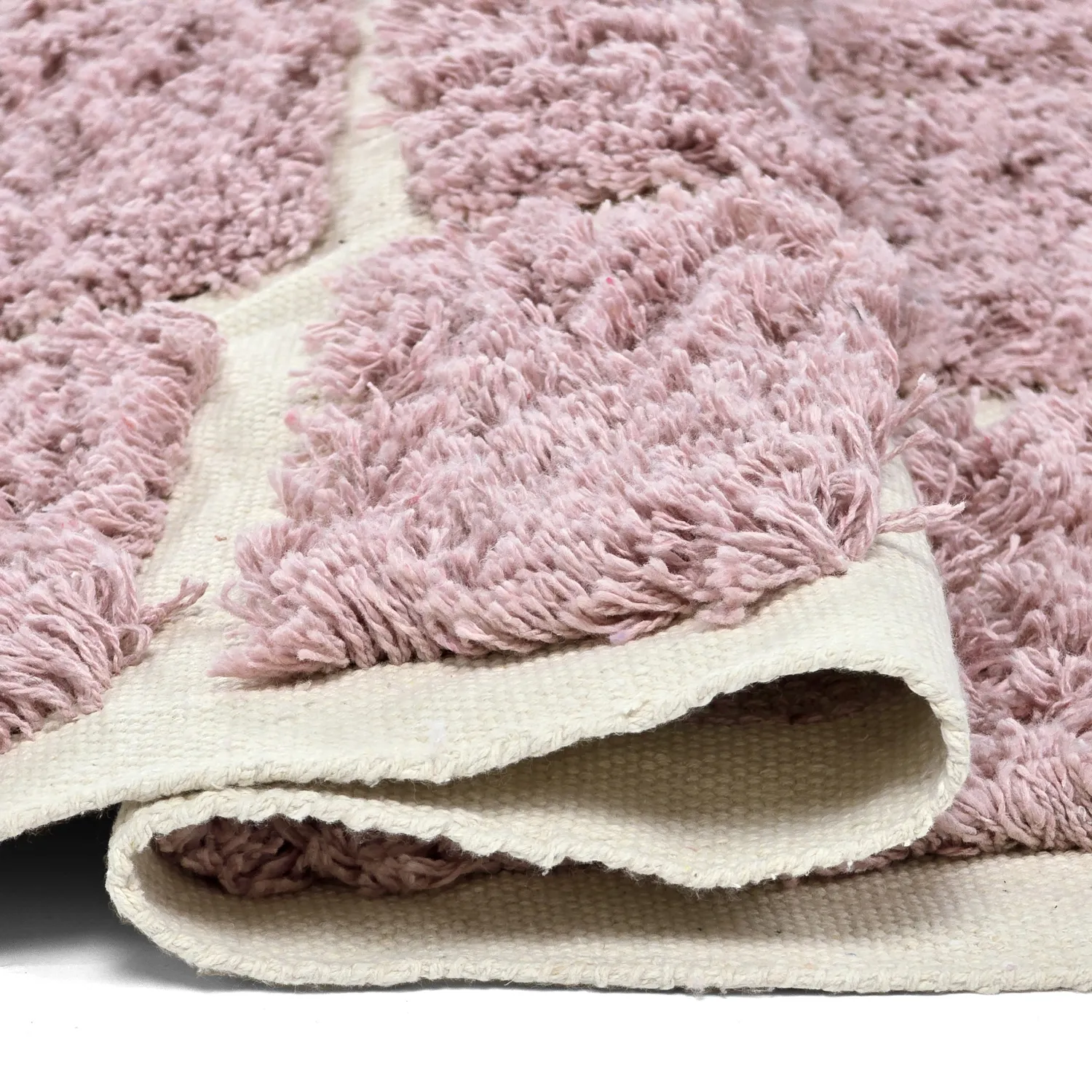 Hochflorteppiche - Zola Natural Cotton Shaggy (rosa)