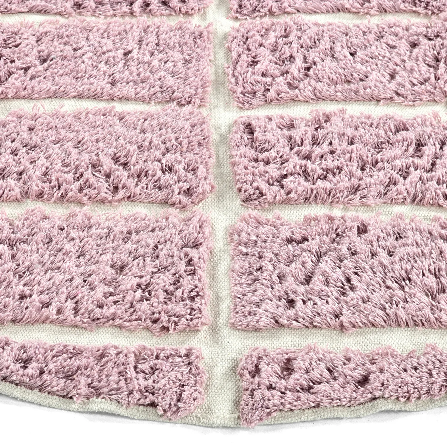 Rund Teppich - Zola Natural Cotton Shaggy (rosa)