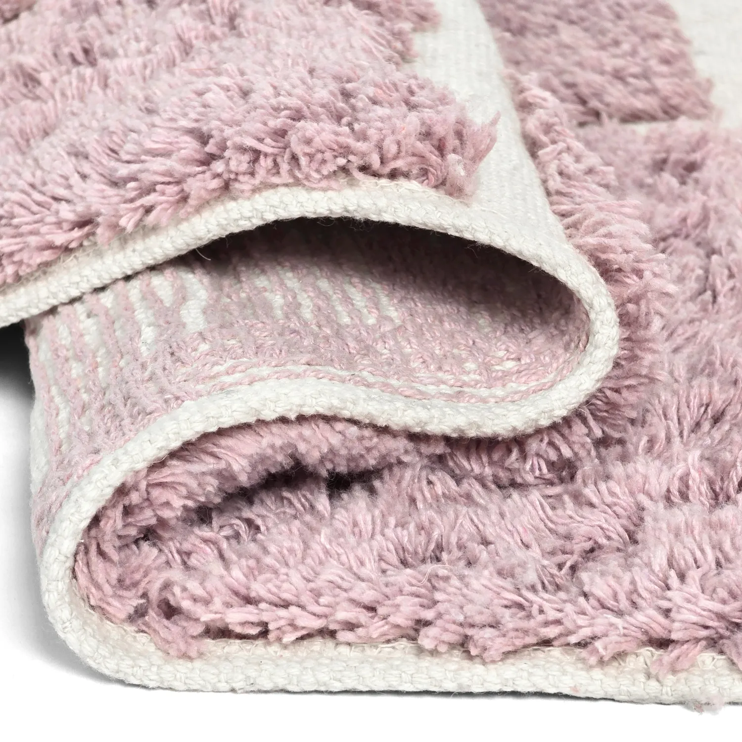 Rund Teppich - Zola Natural Cotton Shaggy (rosa)