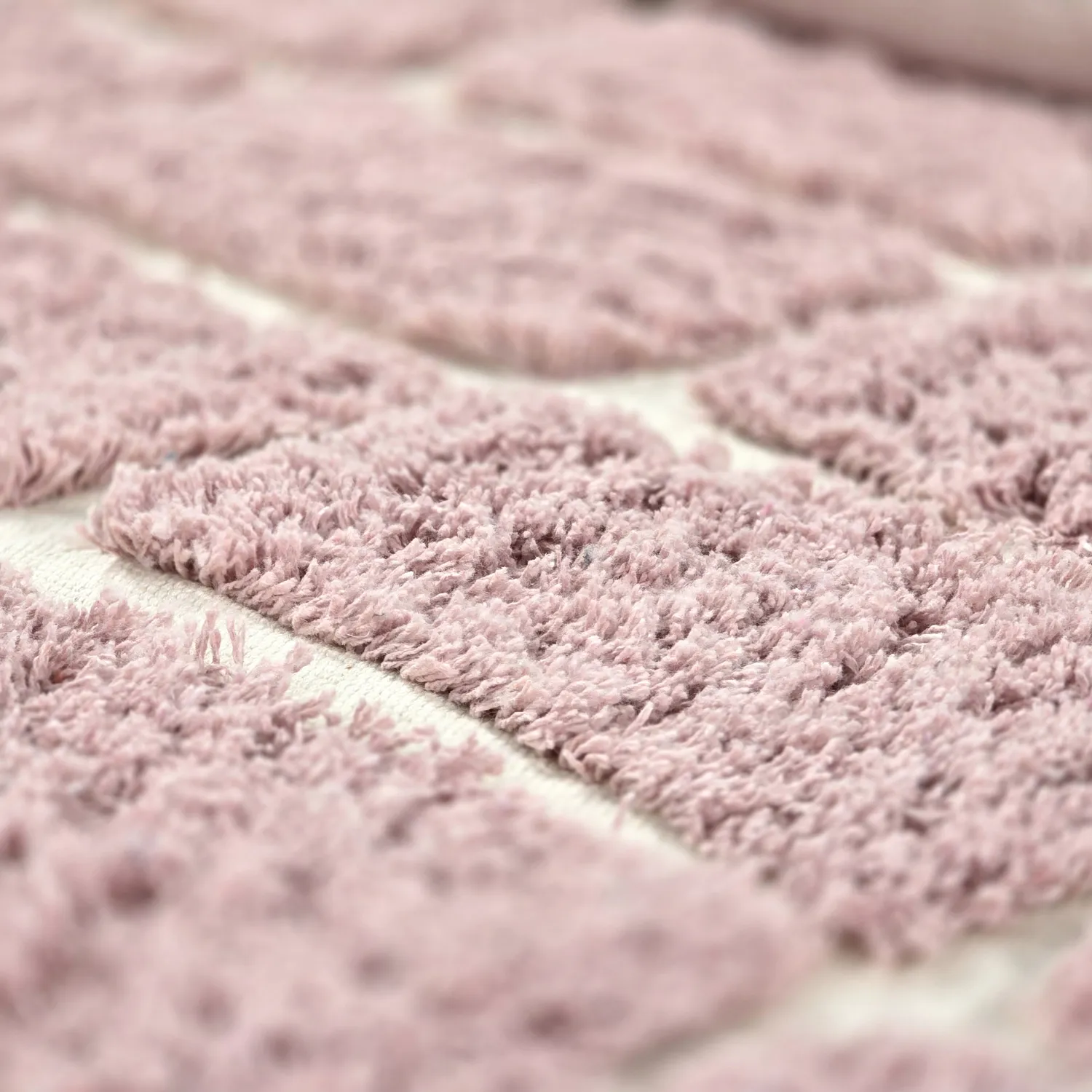 Rund Teppich - Zola Natural Cotton Shaggy (rosa)