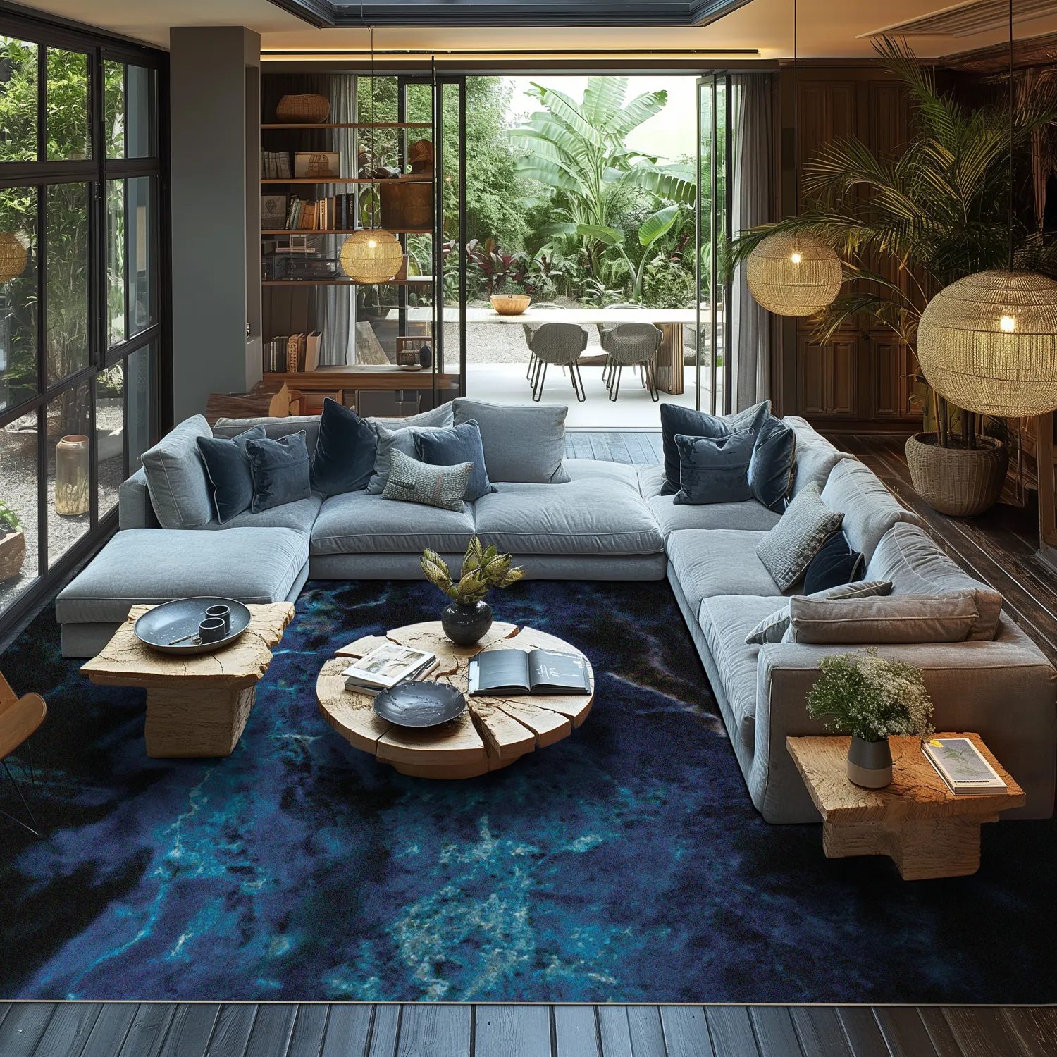 Wilton-Teppich - Zuani (dunkelblau)