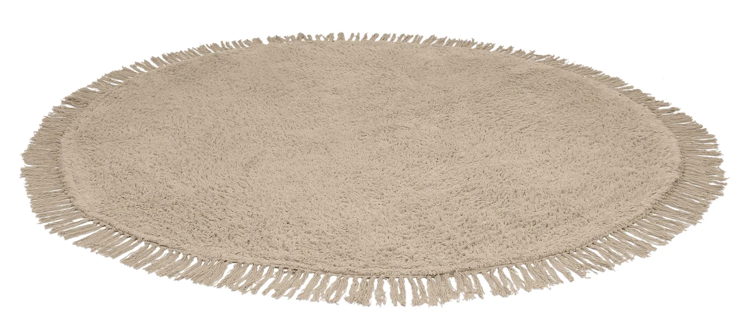 Runde Teppiche - Alba Natural Cotton Shaggy (beige)