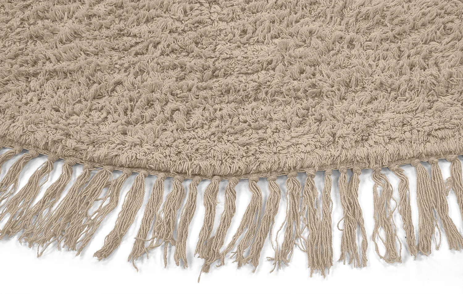 Runde Teppiche - Alba Natural Cotton Shaggy (beige)
