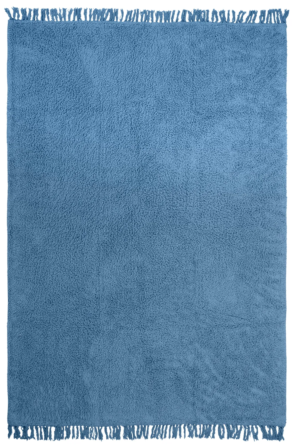Tapis à poils longs - Alba Natural Cotton Shaggy (bleu)