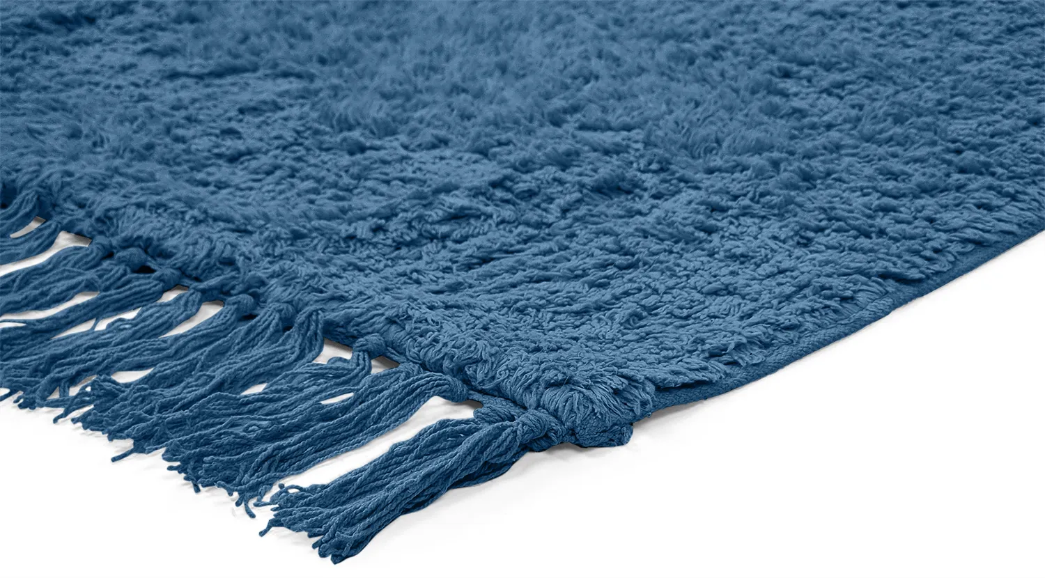 Tapis à poils longs - Alba Natural Cotton Shaggy (bleu)