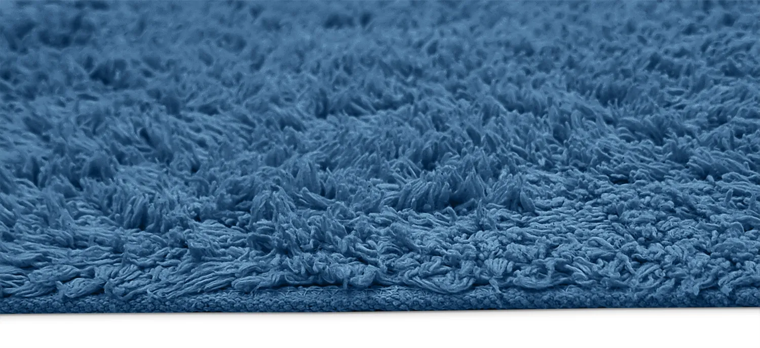 Tapis à poils longs - Alba Natural Cotton Shaggy (bleu)