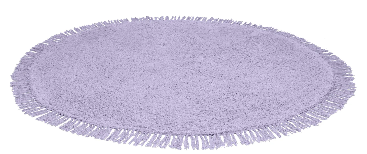 Runde Teppiche - Alba Natural Cotton Shaggy (lila)