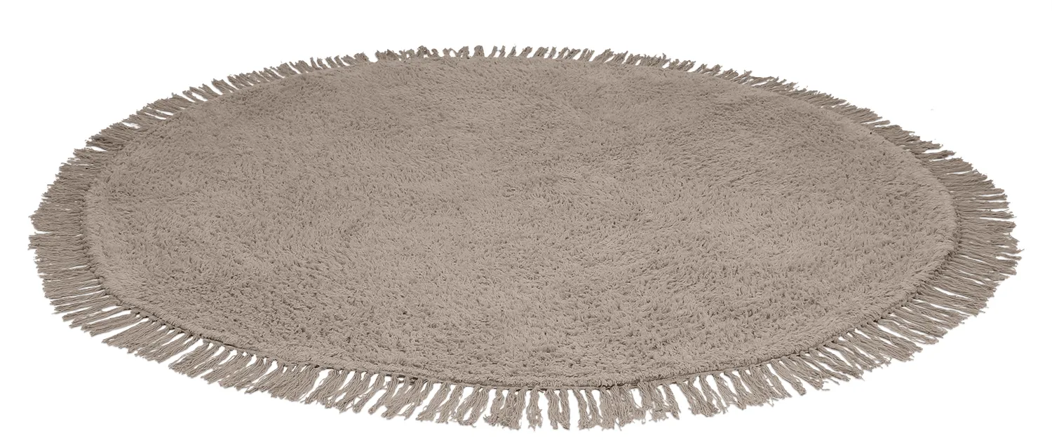 Tapis rond - Alba Natural Cotton Shaggy (taupe)