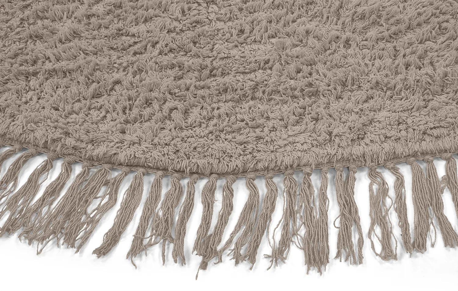 Tapis rond - Alba Natural Cotton Shaggy (taupe)