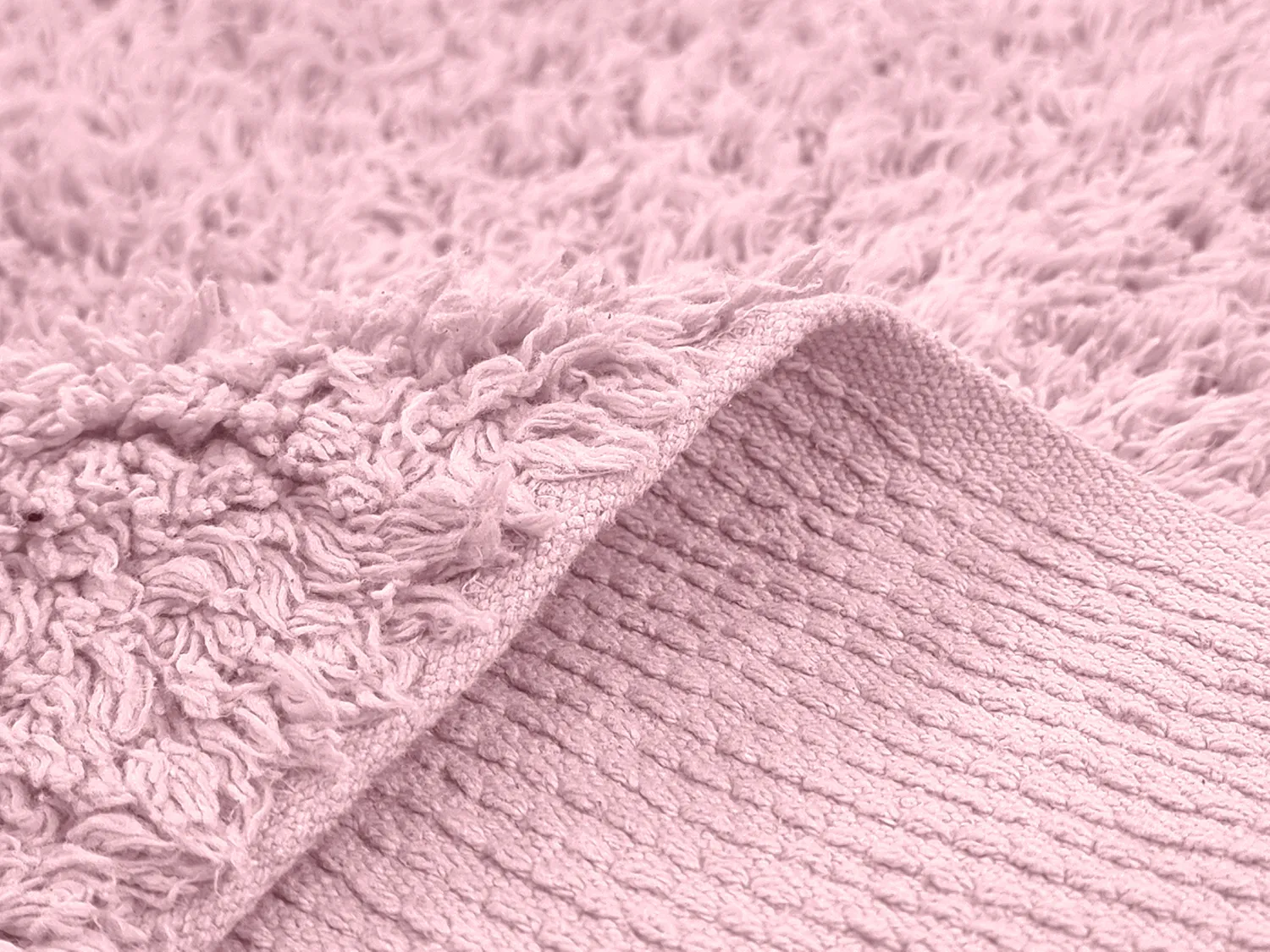 Tapis à poils longs - Alba Natural Cotton Shaggy (rose clair)
