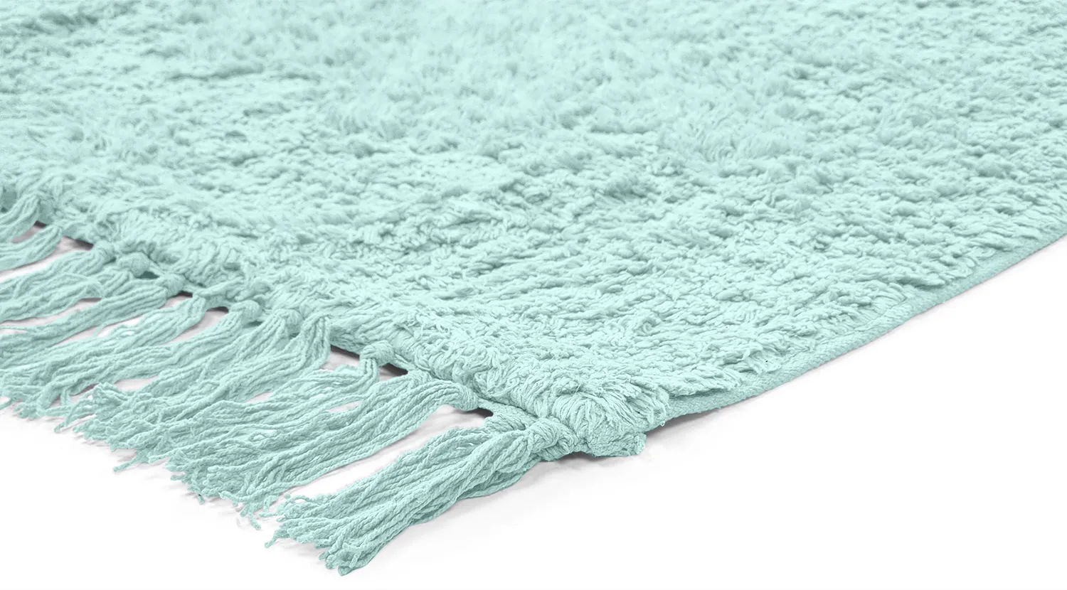 Hochflorteppiche - Alba Natural Cotton Shaggy (türkis)