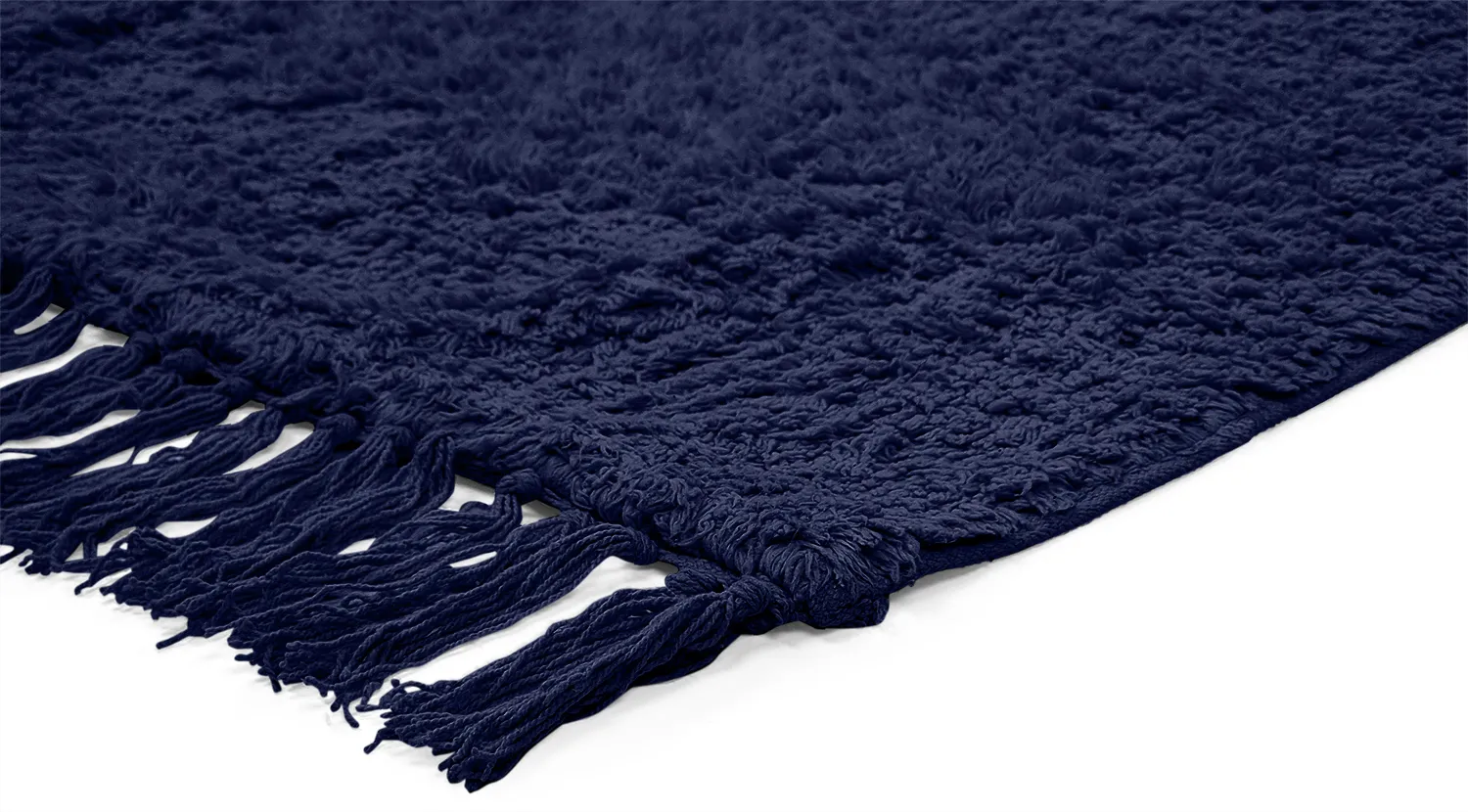 Tapis à poils longs - Alba Natural Cotton Shaggy (bleu foncé)