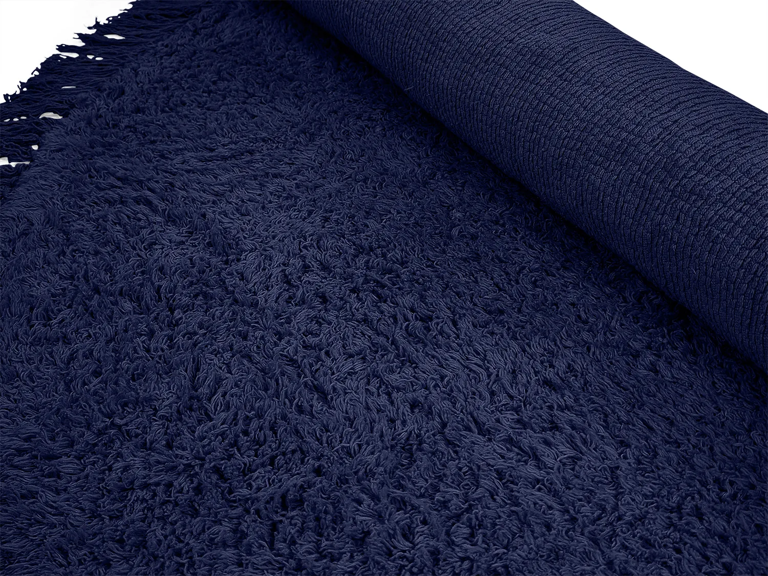 Runde Teppiche - Alba Natural Cotton Shaggy (Dunkelblau)