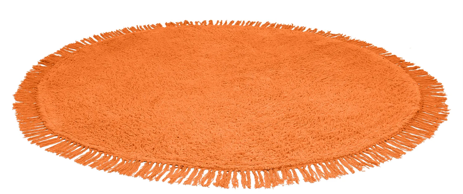 Runde Teppiche - Alba Natural Cotton Shaggy (orange)