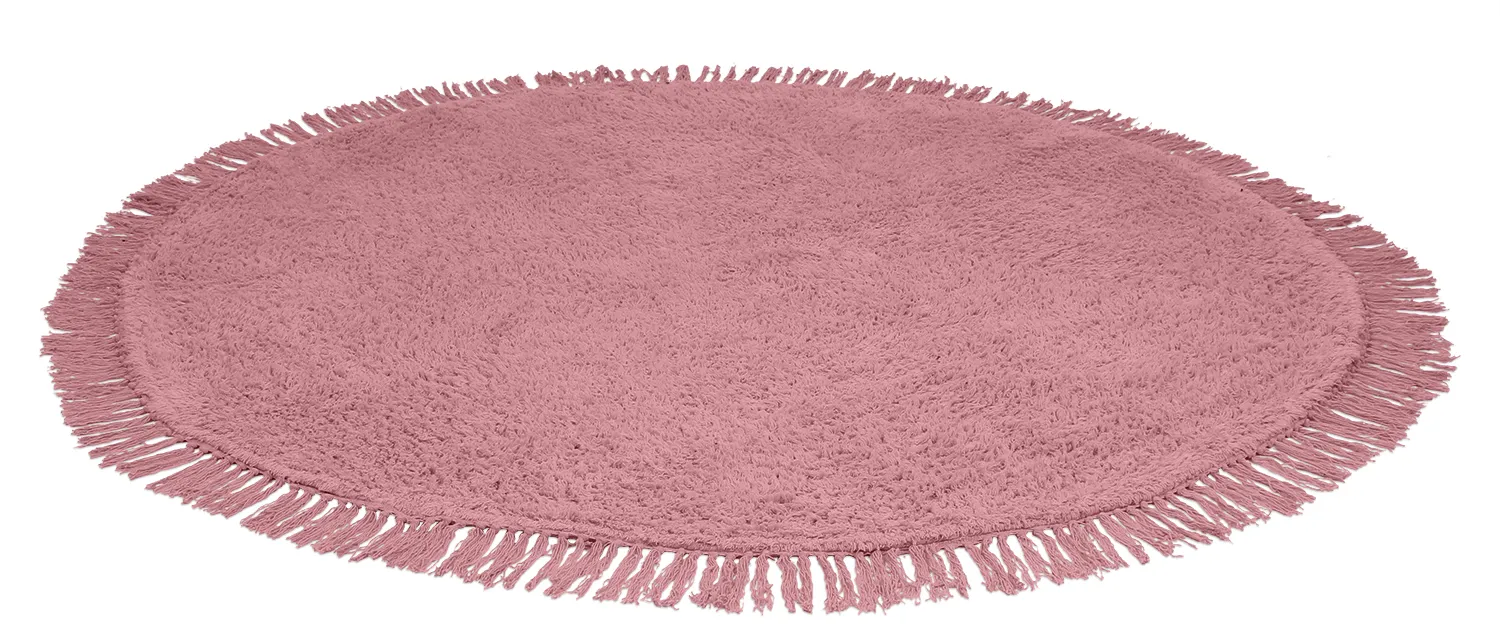 Runde Teppiche - Alba Natural Cotton Shaggy (rosa)