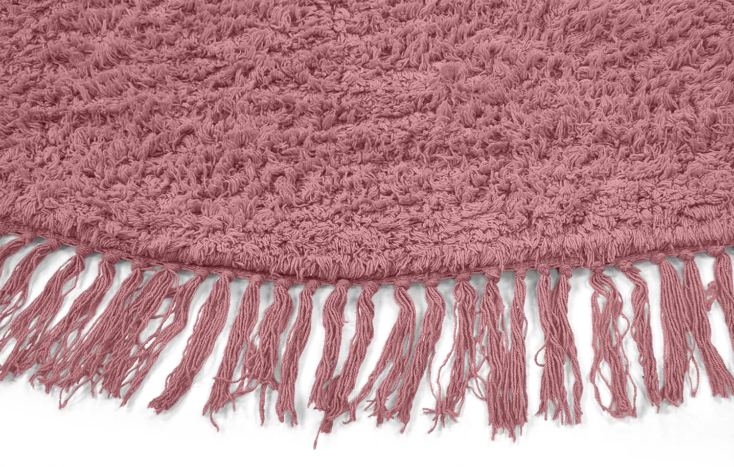 Runde Teppiche - Alba Natural Cotton Shaggy (rosa)