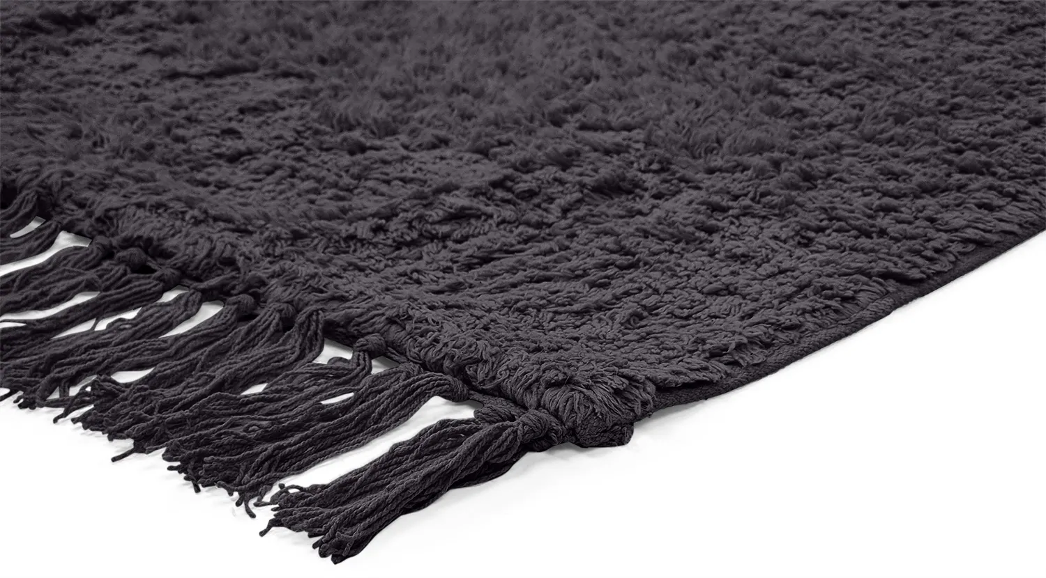 Hochflorteppiche - Alba Natural Cotton Shaggy (schwarz)