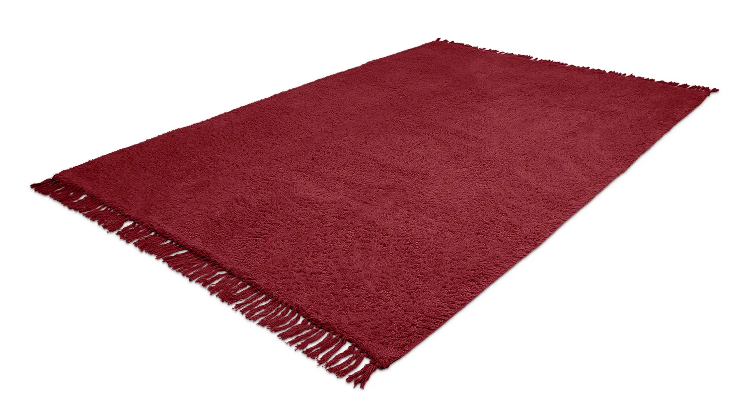 Hochflorteppiche - Alba Natural Cotton Shaggy (Burgund)