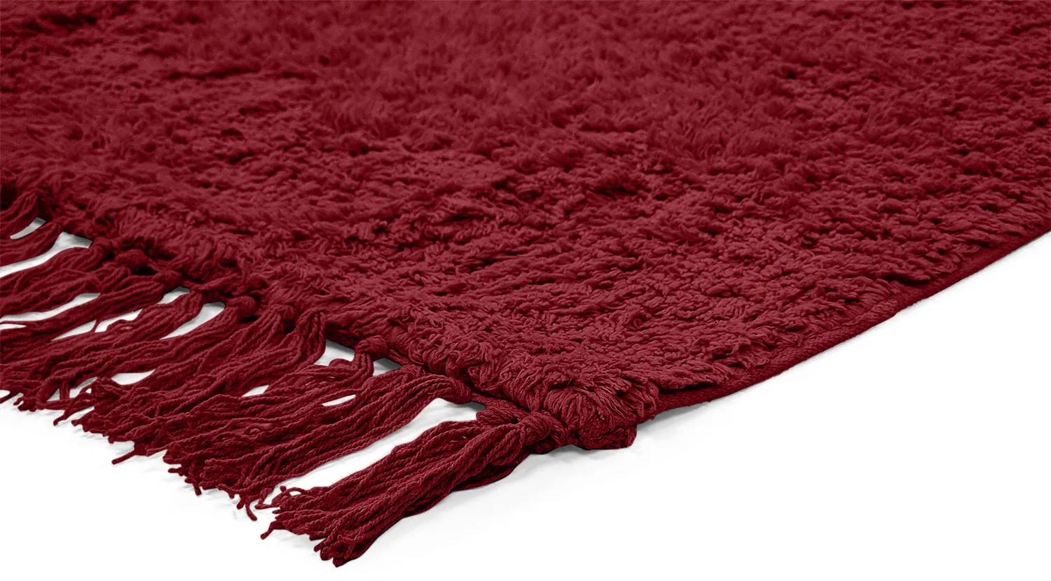 Hochflorteppiche - Alba Natural Cotton Shaggy (Burgund)