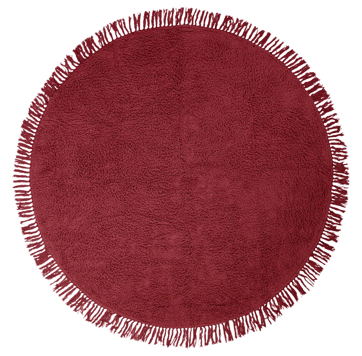 Tapis rond - Alba Natural Cotton Shaggy (bordeaux)