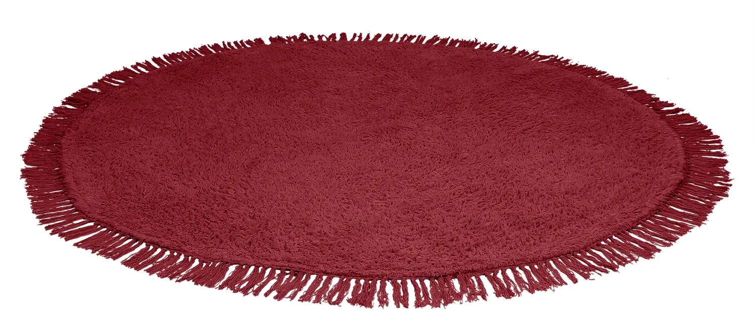 Tapis rond - Alba Natural Cotton Shaggy (bordeaux)