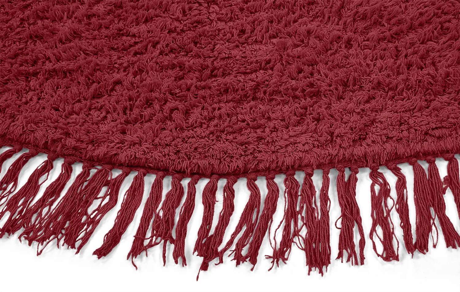 Tapis rond - Alba Natural Cotton Shaggy (bordeaux)