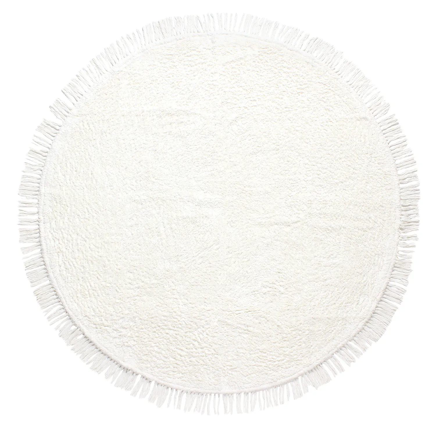 Tapis rond - Alba Natural Cotton Shaggy (blanc)
