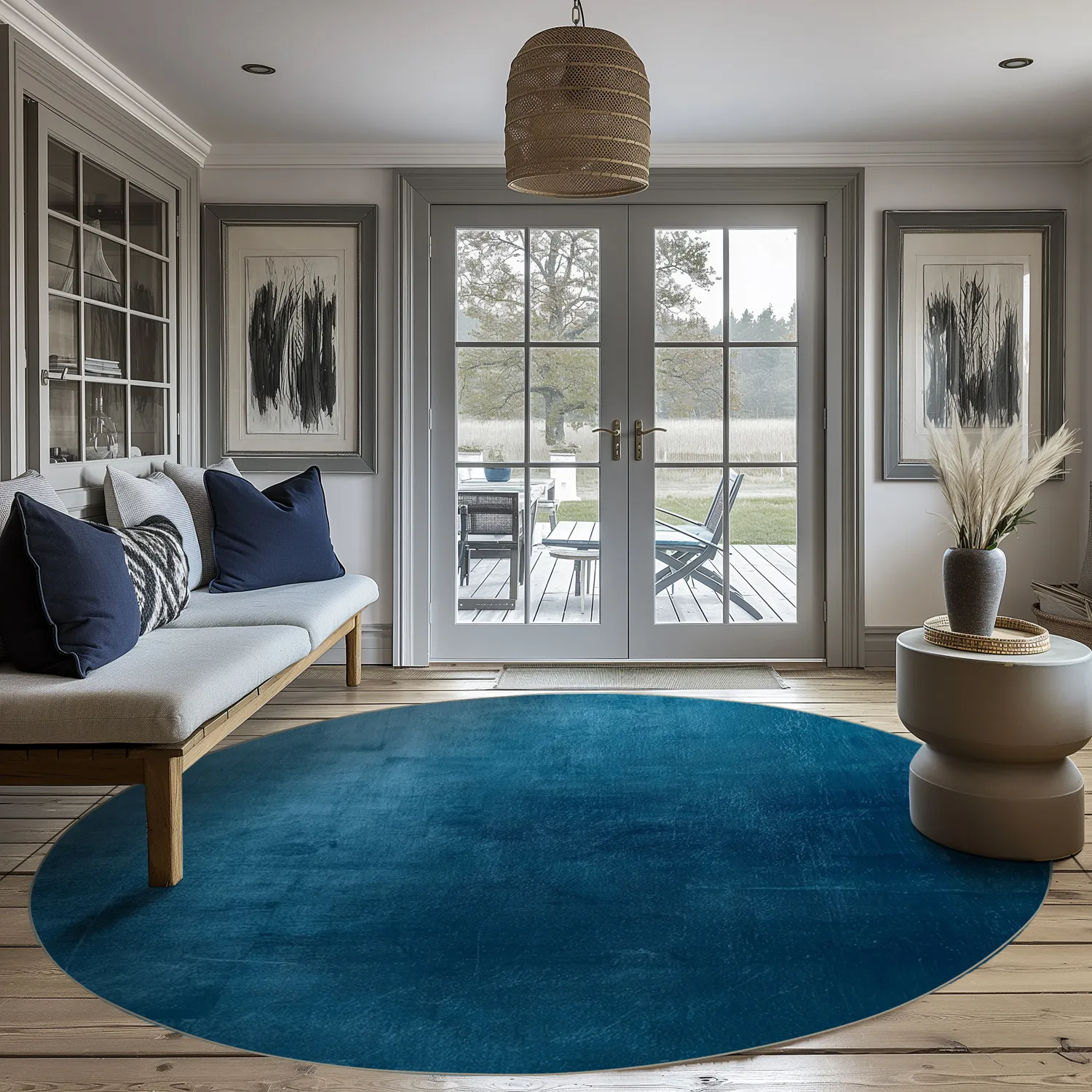 Rund Teppich - Artena (dunkelblau)